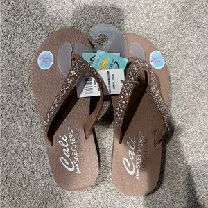 Skechers Women's Brown Glitter Sandals